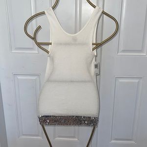 NWT JET cotton tank with sequin bottom